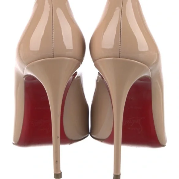 Christian Louboutin Nude Patent Leather Pump Heels - Picture 5 of 15